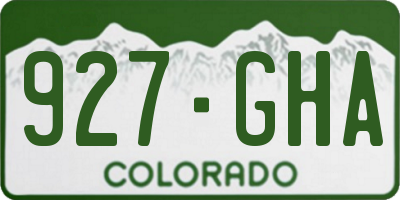CO license plate 927GHA