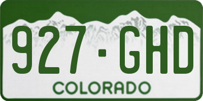 CO license plate 927GHD