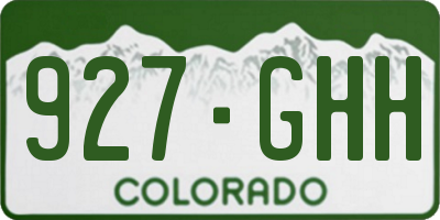 CO license plate 927GHH