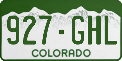 CO license plate 927GHL