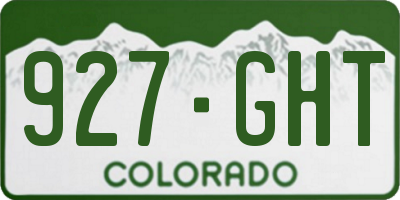 CO license plate 927GHT