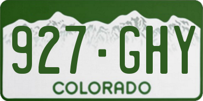 CO license plate 927GHY