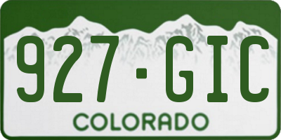 CO license plate 927GIC
