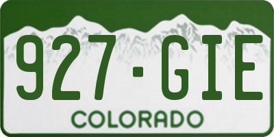 CO license plate 927GIE
