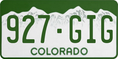 CO license plate 927GIG