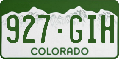 CO license plate 927GIH