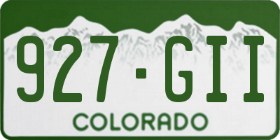 CO license plate 927GII