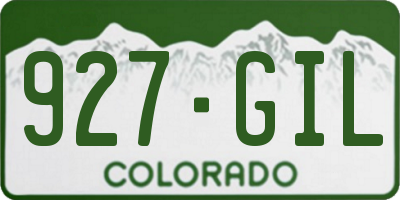 CO license plate 927GIL