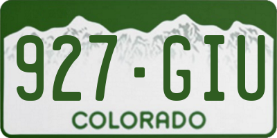 CO license plate 927GIU