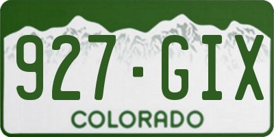 CO license plate 927GIX