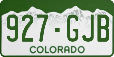 CO license plate 927GJB