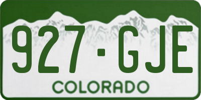 CO license plate 927GJE