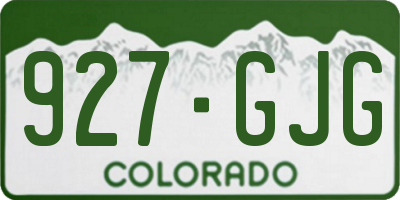 CO license plate 927GJG
