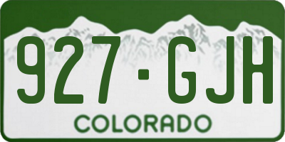 CO license plate 927GJH
