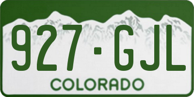 CO license plate 927GJL