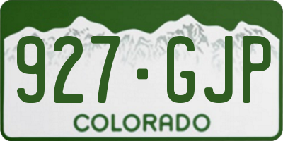 CO license plate 927GJP