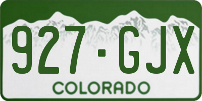 CO license plate 927GJX