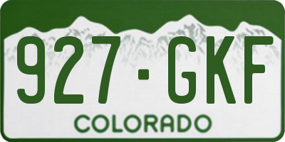 CO license plate 927GKF