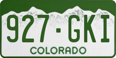 CO license plate 927GKI