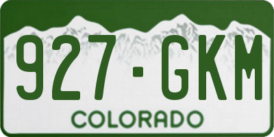 CO license plate 927GKM