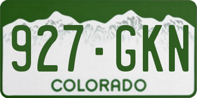 CO license plate 927GKN