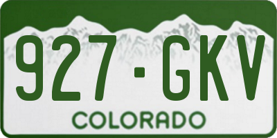 CO license plate 927GKV