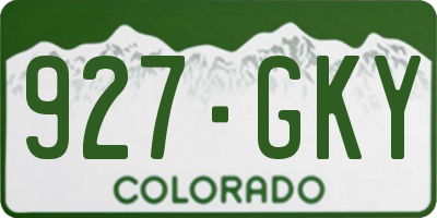 CO license plate 927GKY
