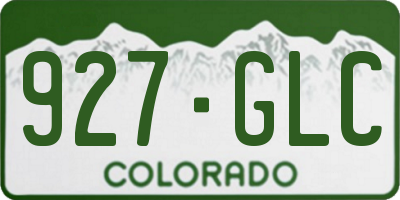 CO license plate 927GLC