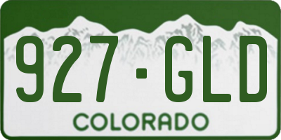 CO license plate 927GLD