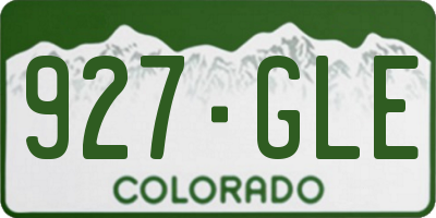 CO license plate 927GLE