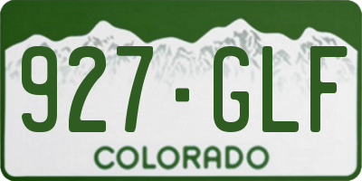 CO license plate 927GLF
