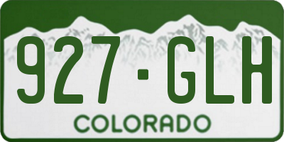 CO license plate 927GLH