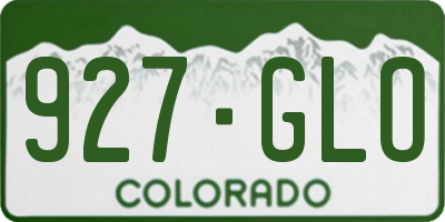 CO license plate 927GLO