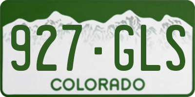 CO license plate 927GLS