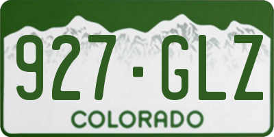 CO license plate 927GLZ
