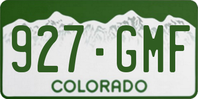 CO license plate 927GMF
