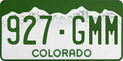 CO license plate 927GMM