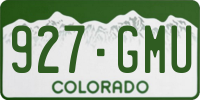 CO license plate 927GMU