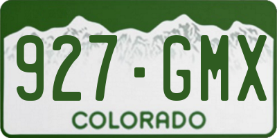 CO license plate 927GMX