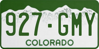 CO license plate 927GMY