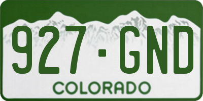 CO license plate 927GND