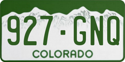 CO license plate 927GNQ