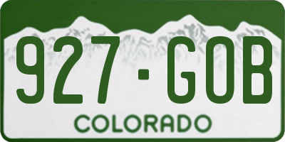CO license plate 927GOB
