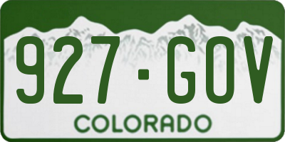 CO license plate 927GOV