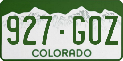 CO license plate 927GOZ