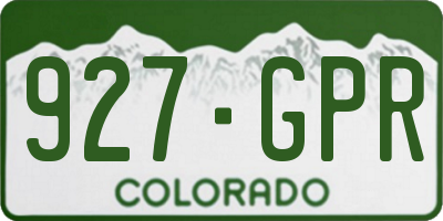CO license plate 927GPR