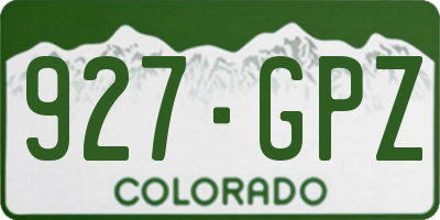 CO license plate 927GPZ