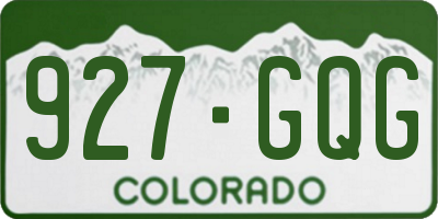 CO license plate 927GQG