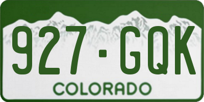 CO license plate 927GQK
