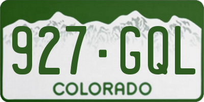 CO license plate 927GQL